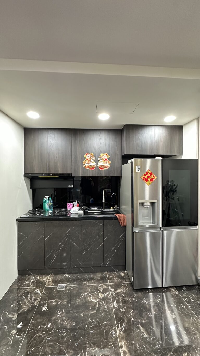 滿牆收納櫃、流理台、電器櫃、天花板封板L7035